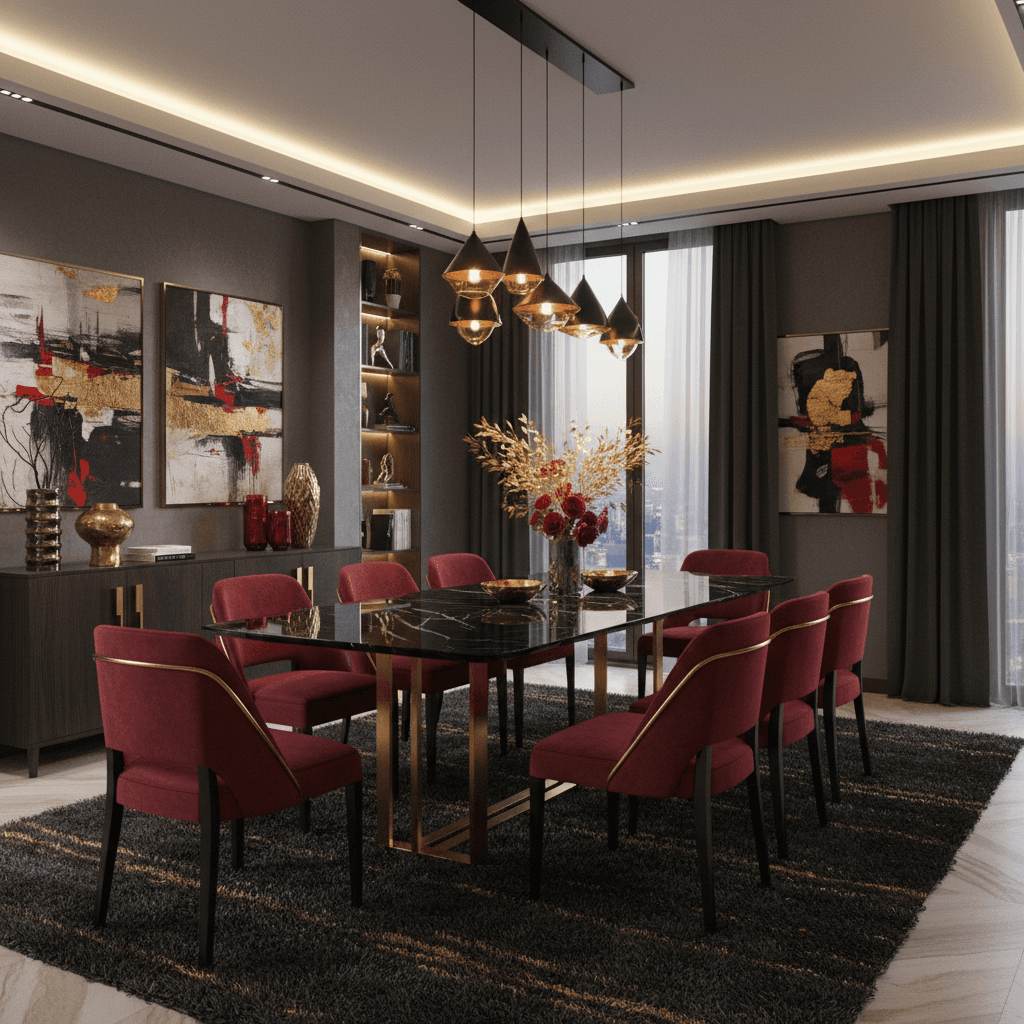 Cinematic upscale restaurant interior with candlelight and shallow depth of field